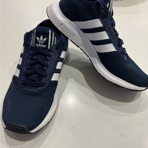 Kids Adidas Navy and White Sneakers